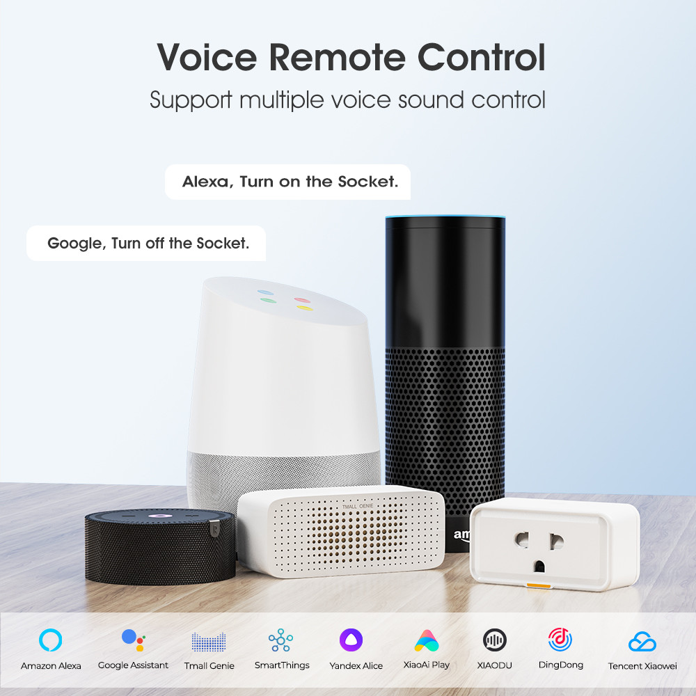 Tuya Smart Plug 16A WiFi Socket with Timing Power Monitor and Alexa Google Home Smart Life Integration for Smart Home Automation