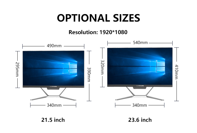 All In One PC I7 I5 I3 Desktop Computer 21.5inch 23.6inch 8G 16G RAM 256G 512G SSD