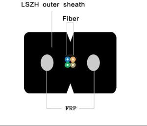 China 4 Cores Indoor Singlemode G657A GJXFH LSZH Jacket FTTH Fiber Optic Drop Cable wholesale