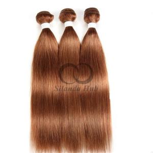 China #30 Medium Auburn Straight Remy Human Hair Bundles Sew In Weave Bundles Brazilian Bundle Deals wholesale