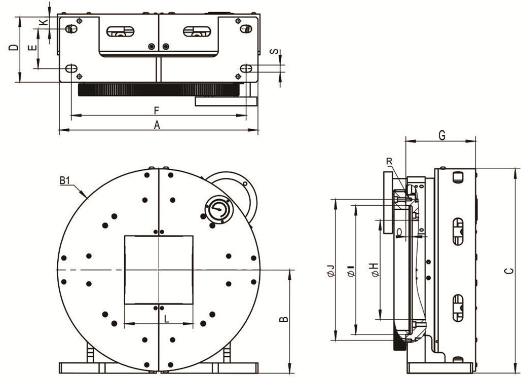 170mm 4 Jaws Pneumatic Power Chuck For Laser Tube Cutting Equipment
