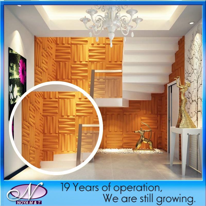Acoustic Sound Insulation 3D PVC Wall Panel for Interior Decorative