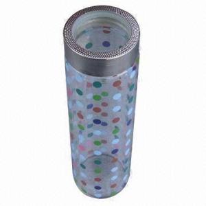 China Colorful Single-wall Glass Water Bottle, Various Designs are Available wholesale