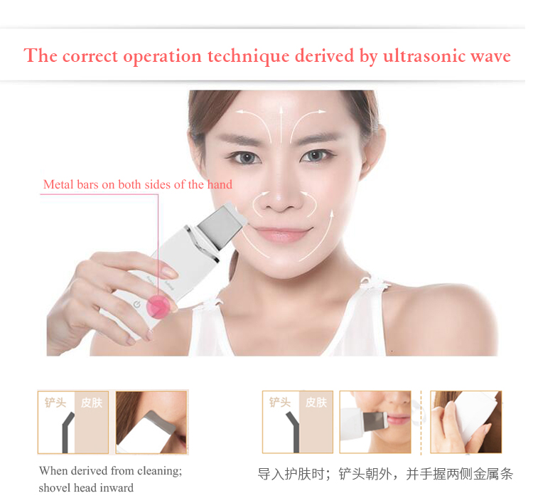 Black Multifunction Beauty Device Skin Scrubber ABS And Stainless Steel Material