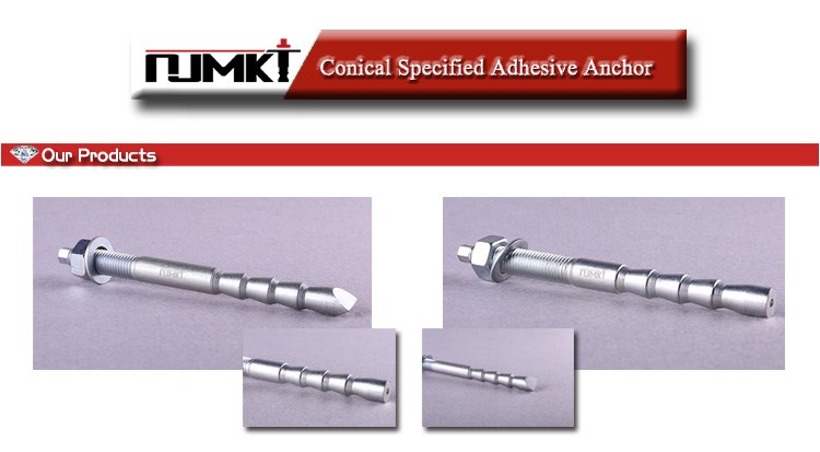 NJMKT High Loading Capacity Adhesive Anchoring Chemical Anchor Conical Anchor ETA