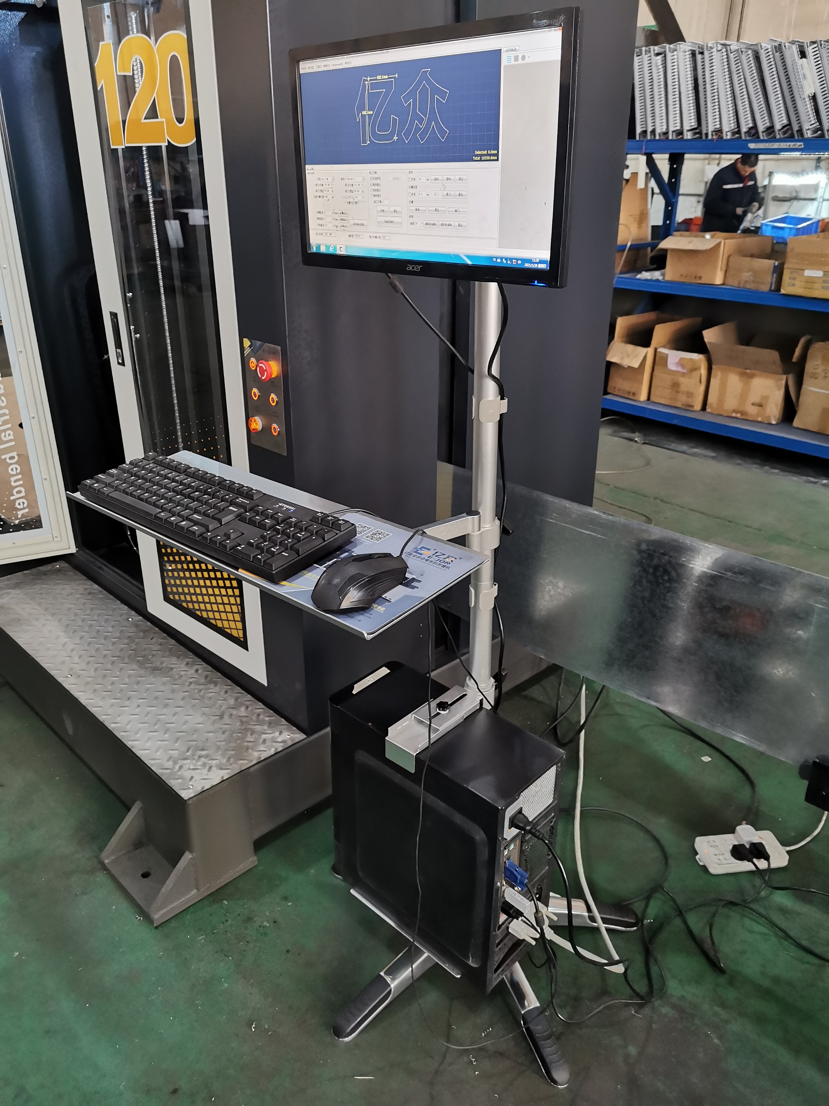 Large 3D Channel Letter Bending Machine Ejon ET80 3000KG Weight 5.0kW Power CNC Control