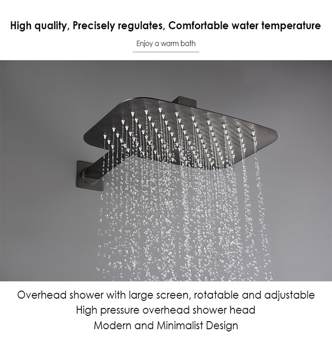 Concealed Tap Bath Shower Mixer Set Matte Black Wall Mounted