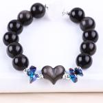 Handmade Gemstone Beaded Bracelet Natural Silver Sheen Obsidian Stone Bracelet