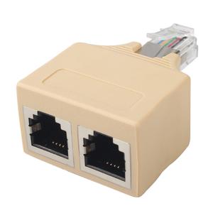 China Male To Female RJ11 Telephone Adapter Hub Splitter With Shield wholesale