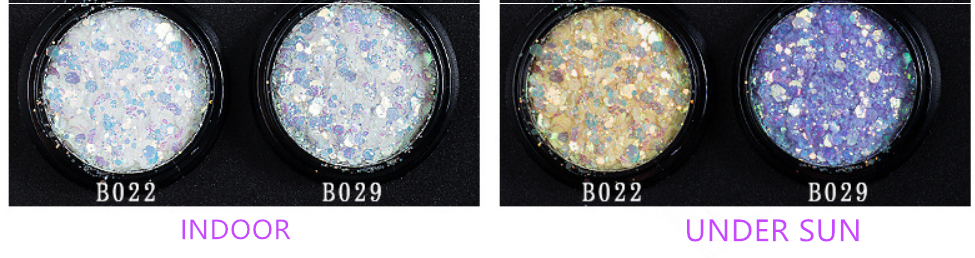 365 Colors UV Glitter Change Glitter Fine Glitter and Chunky for Year