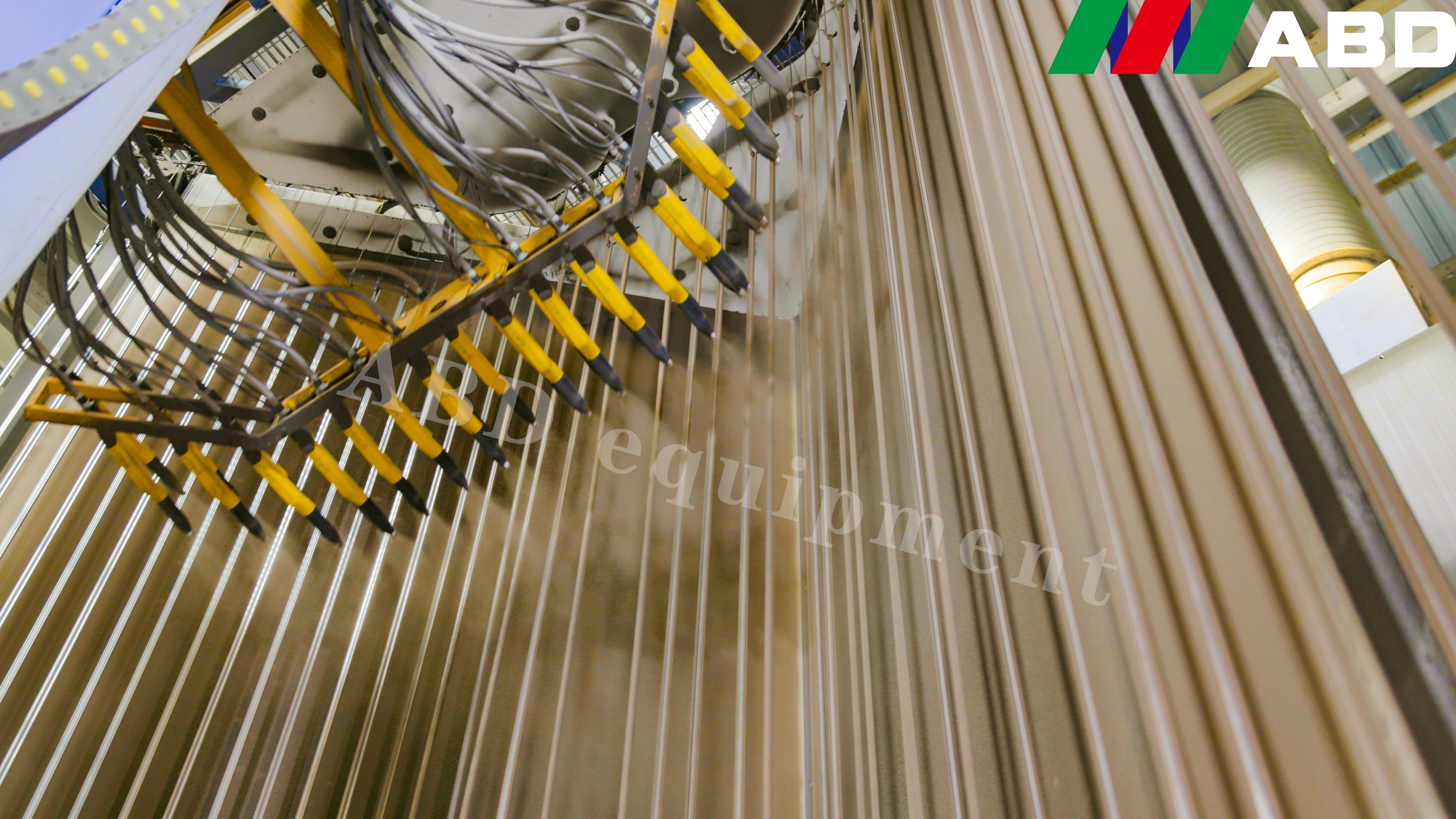 Shot Blasting Metal Powder Coating Line Spraying And Dip Pretreatment Plant