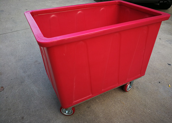 300Kg Roto Moulded Products Heavy Duty Stock Handling Trolley , Bar Bottle Bin Poly Skips