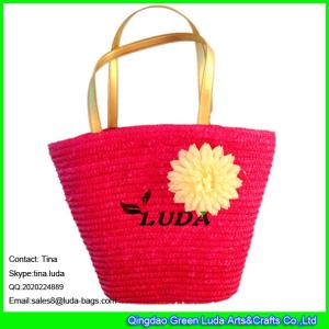 China LUDA fashion straw tote flower handmade woven handbags totes wholesale