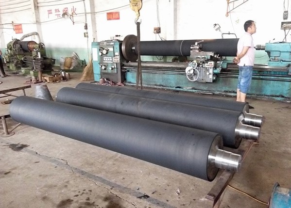 Rubber Paper Machine Rolls , Grooved Touch Roll Used Under The Large Cylinder