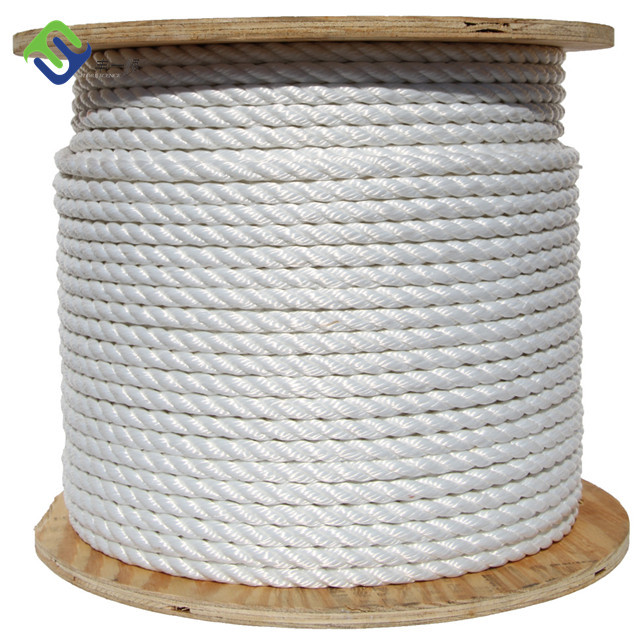 High Strength White 3 Strand Twist Nylon Rope Silk Rope For Boat