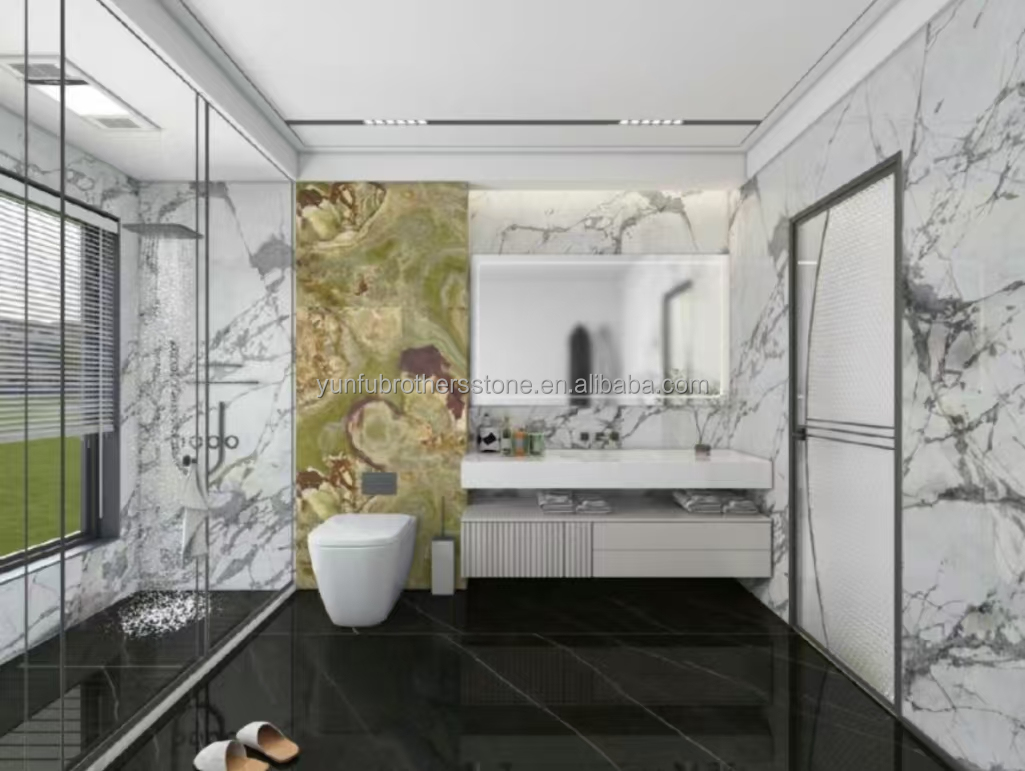 Modern Design Style Luxury Stone Snowy River Marble Slabs for Interior Design