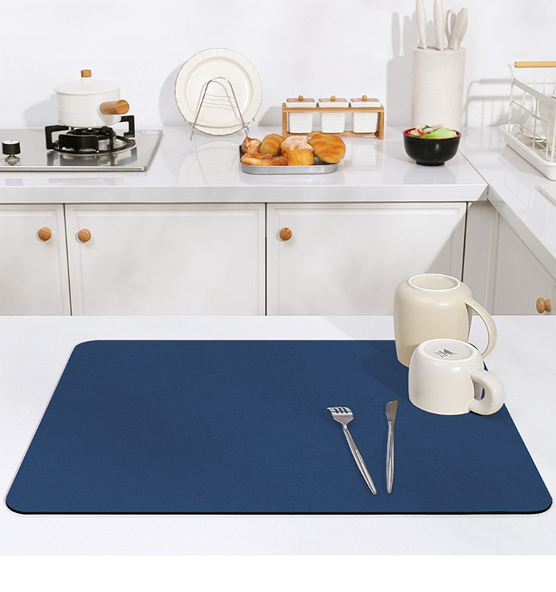 OEM Service Super Water Absorbent Anti-Skid Drain Mat for Fast-Drying Kitchen Dishes