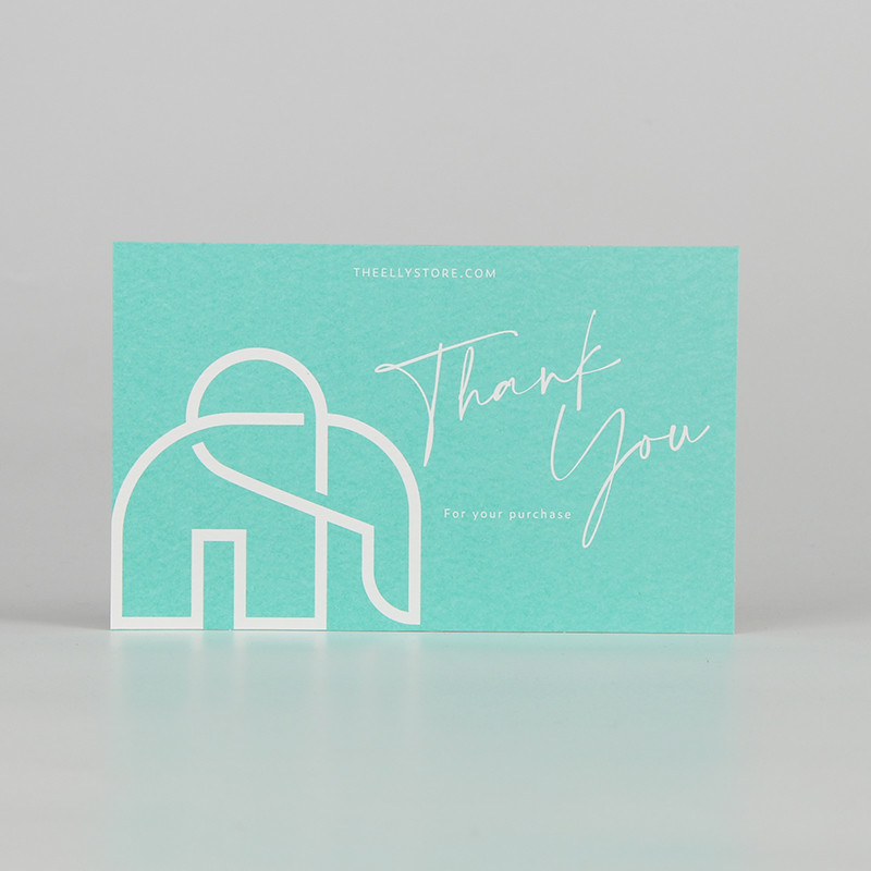 White Beauty Paper Thank You Card For Cosmetic Personalized