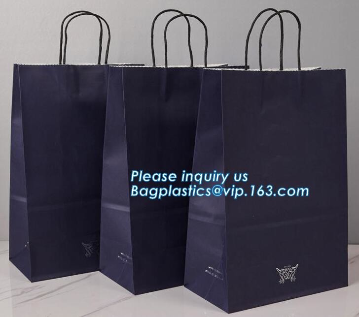 Luxury Metal Button Top Quality Gift Brown Paper Bags with Strong Handle,reusable ecofriendly customizable promotional l