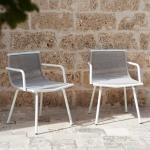 Metal Minimalist Garden Set AJUNION Aluminum Dining Chair Rope Weave Outdoor