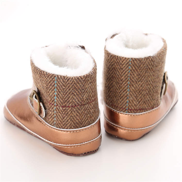 Designer 2019 PU Leather Gold bright 0-18 months prewalker baby booties