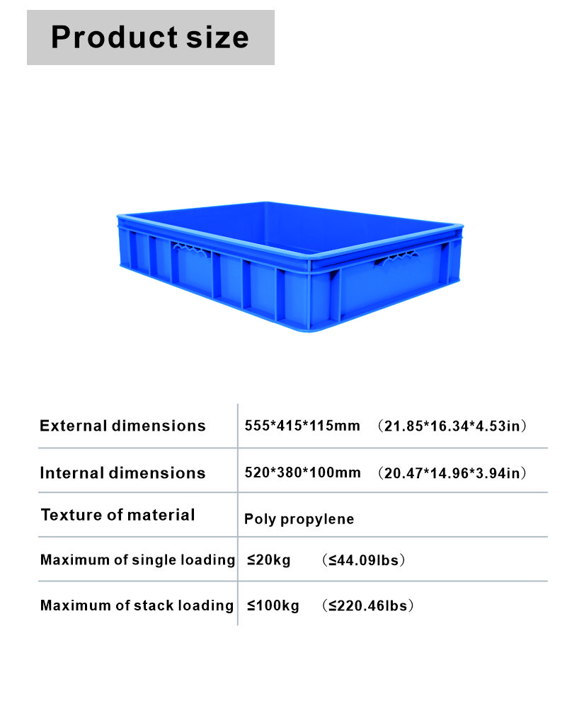 Customized Logo Plastic Stackable Industrial Crate with Lid Logistic Storage Solution