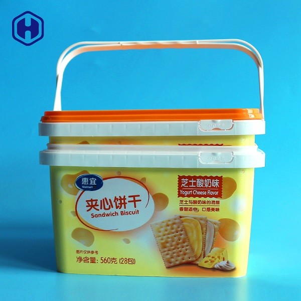 Food Safe IML Tubs Waterproof Anti Fake Printing Plastic Cookie Containers
