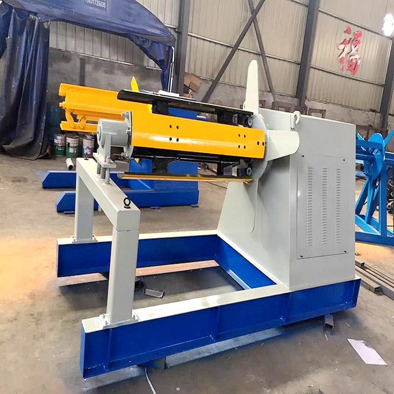 Blue Color Sheet Metal Decoiler For 10 Ton , Steel Decoiler 2 Years Warranty