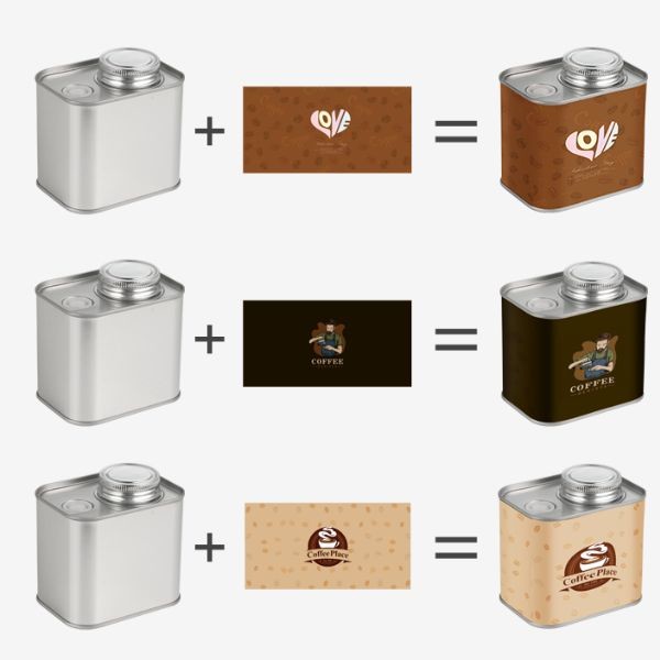450Gram Coffee Bean Tin 1 Pound 16 Oz Tin Container With One Valve