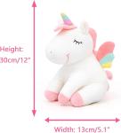 Lazada Unicorn Stuffed Animal Plush Toys Girls Gifts with Rainbow Wings White 12