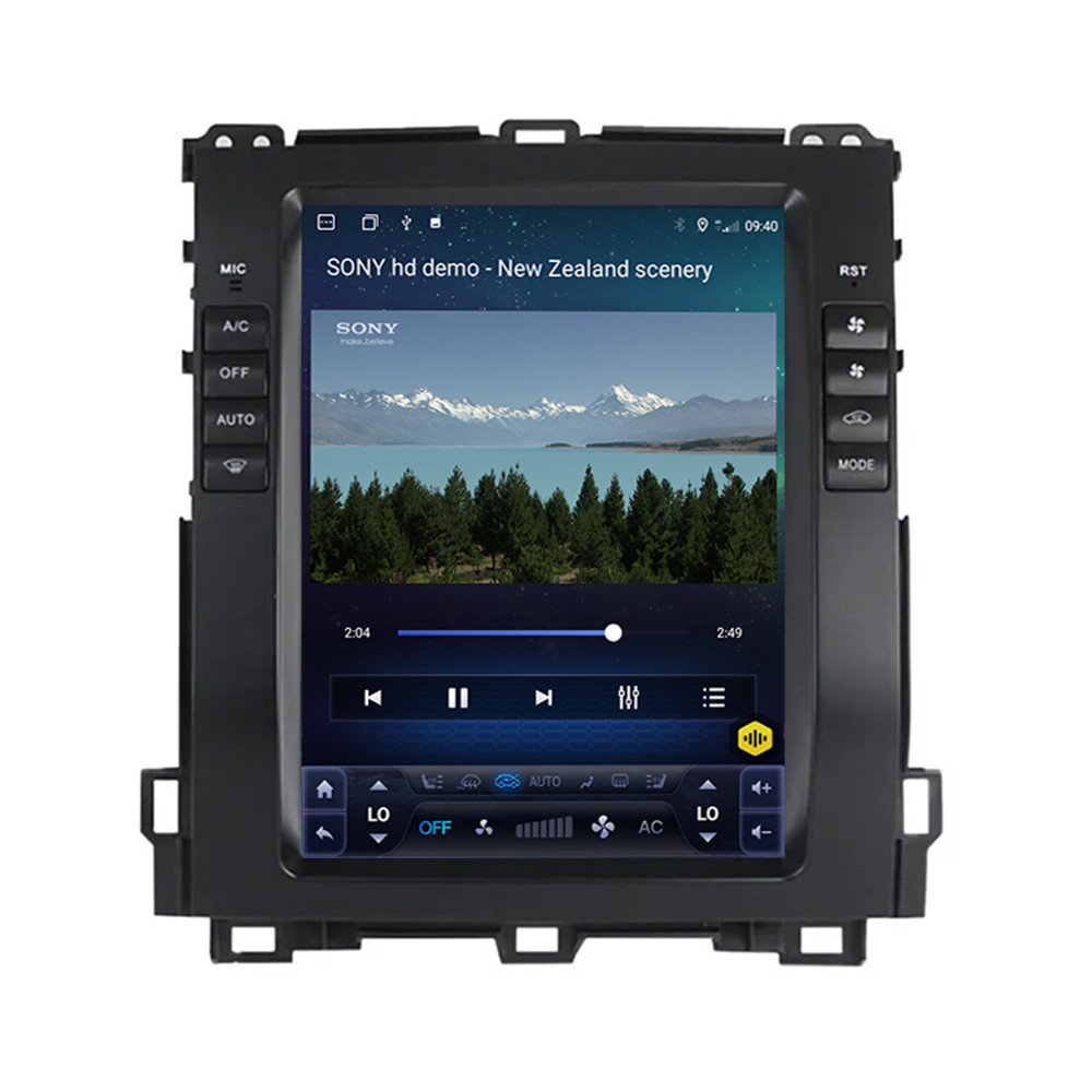 Touch Screen Carplay Car Radio Tesla Style 4G Android GPS 9.7in For Toyota Prado