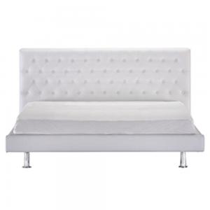 China White Practical Queen Size Upholstered Bed , Multipurpose Small Queen Bed wholesale