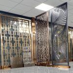 Titanium Golde Brushed Dining Room Screen Wall Stainless Steel Art Panels 1250mm