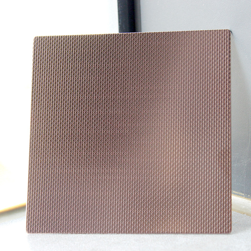 SS304 316 BA Finish PVD Rose Gold Colored Embossed Textured Stainless Steel Sheet Metal
