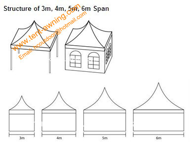 High Peak Pole Tent, fireproof PVC, 3x3m, 4x4m, 5x5m, 6x6m, Rental Tent