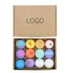 OEM Colorful Natural Sea Salt Bath Bombs Gift Box For SPA Stress Relief