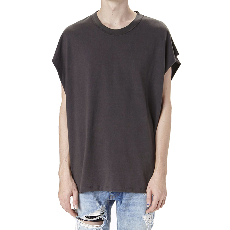 Casual Mens Sleeveless T Shirts , Round Neck Sports T Shirts Customized Colors