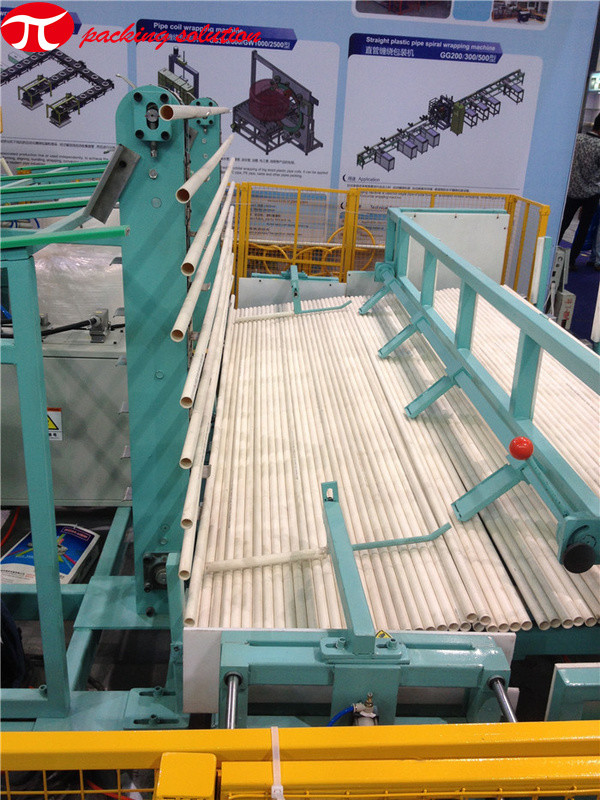 Straight Plastic PVC Pipe Packing Machine Saving Labor With PLC Control​