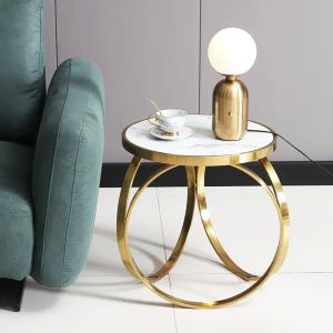 China Modern SEDIA Stainless Steel Side Table With Marble/Glass Top wholesale