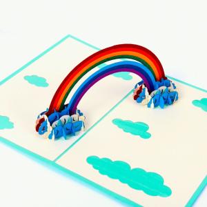 China OEM ODM Rainbow Pop Up Card DIY , 3D Happy Birthday Card A5 Size wholesale
