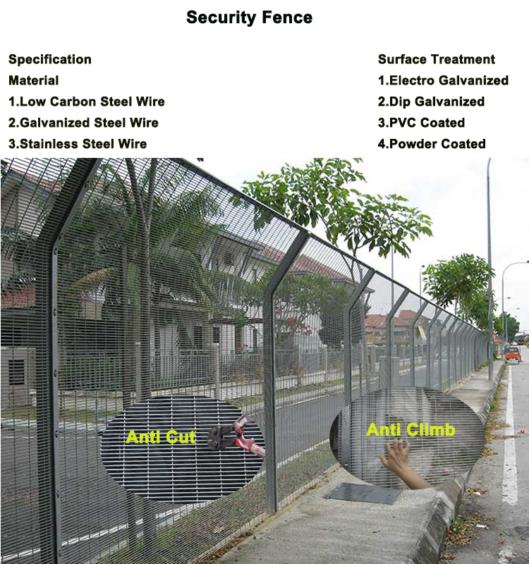 Galvanized South Africa 358 Anti Climb Clearvu Mesh Fence