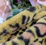 Leopard Printed Rabbit Fur Material 320gsm 150D 288F