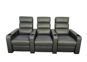 China Grey 34kg/m3 3 Seater Motorized Electric Recliner Sofa wholesale