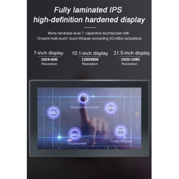 Embedded Capacitive Industrial Touch Screens 12.1 inch Linux LCD display 1280*800 resolution IP65 for variety of industries
