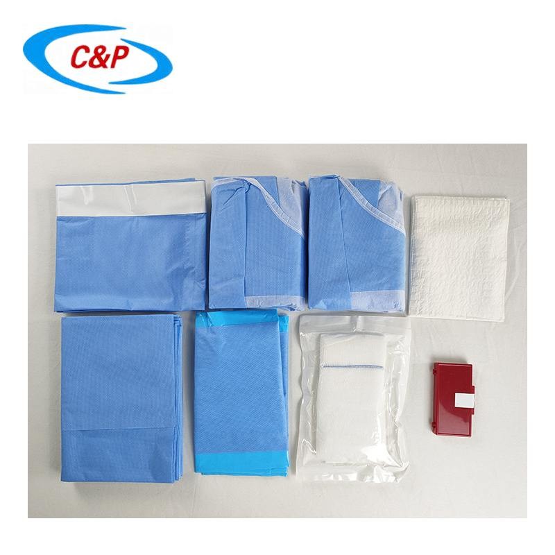 OEM Blue Lithotomy Pack Pouch Drapes For Medical Surgery