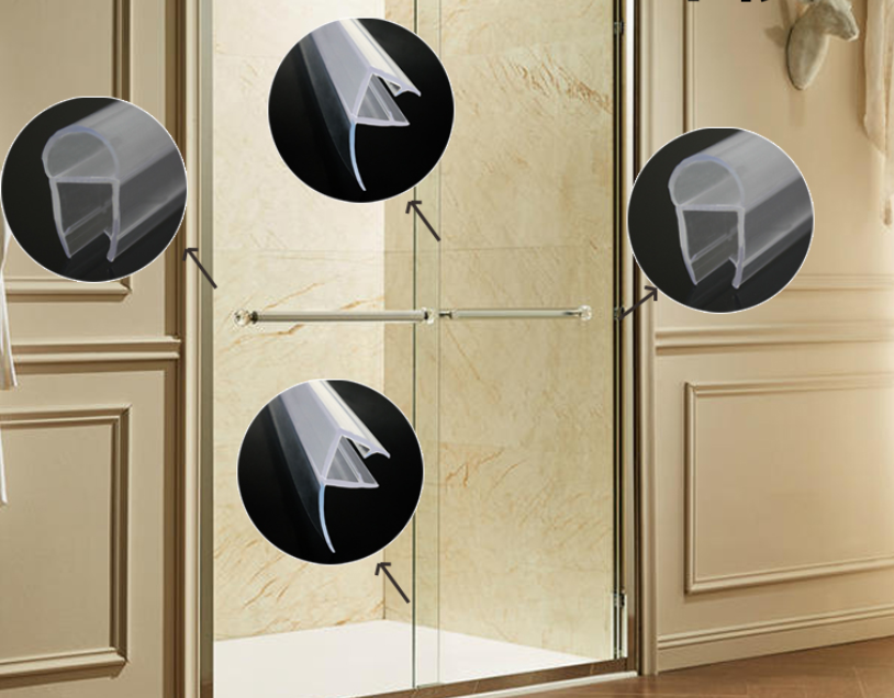 Frameless 6-12MM Tempered Glass Shower Door Sealing Strip with Waterproofing PVC Seals