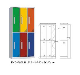 China 2016 Promotion office furniture manufacturer/steel 6 doors clothes cabinet locker,RAL wholesale