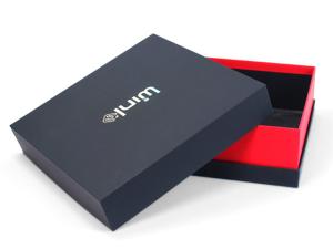 China Custom red Cardboard Magnetic Gift Box with Luxury Black Lid Base wholesale wholesale