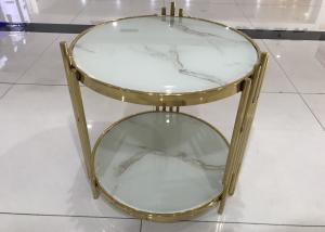 China Good Bearing Capacity 50cm Stainless Steel Glass Coffee Table wholesale