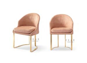 China Upholstered European Style Metal Dining Chair W002D5C wholesale